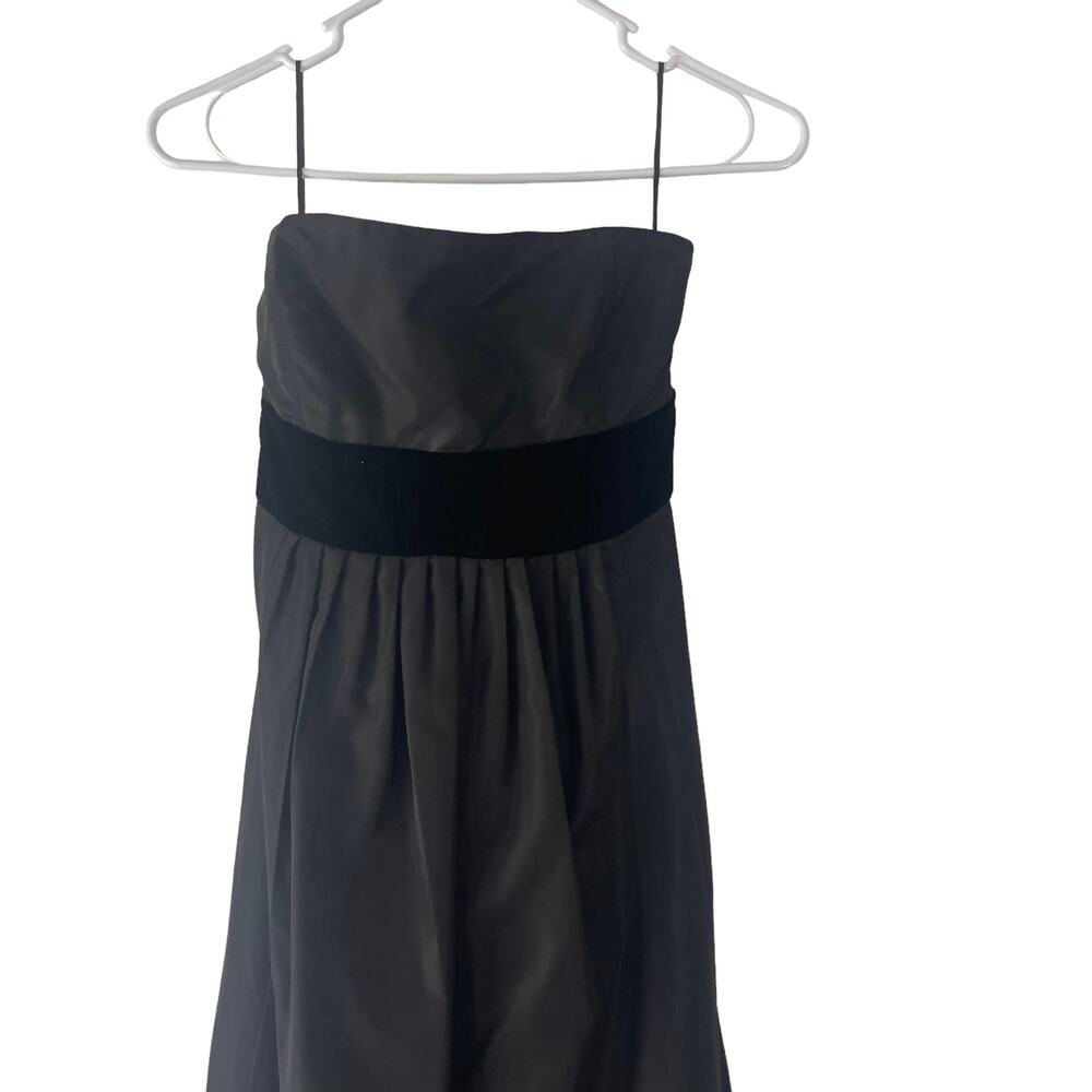 Zara Basic Small Black Strapless Fairy Grunge Whimsygoth Velvet Tie Maxi Dress